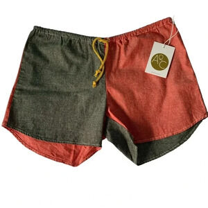 Aquarius Cocktail Clothing (AQC) Color Blocked Drawstring Chambray Boxer Shorts